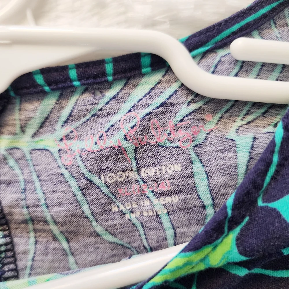 Lilly‎ Pulitzer Girls Green Carol Shift Dress Under the Palms Print